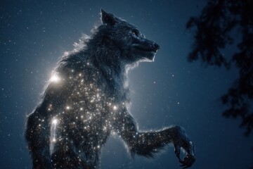 A mystical creature illuminated by celestial dust.