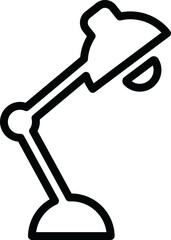 Stand Lamp Icon Outline in PNG Format on Transparent Background. Minimal Floor Light Symbol for Home, Office, and Interior Design.
