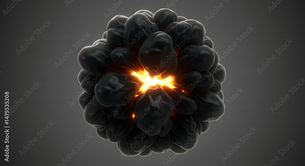 Fototapete glowing core surrounded by dark matter conceptual visualization element