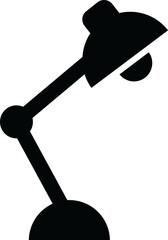 Table Stand Lamp Icon in PNG Format on Transparent Background. Flat Desk Light Symbol for Home, Office, and Interior Design Projects