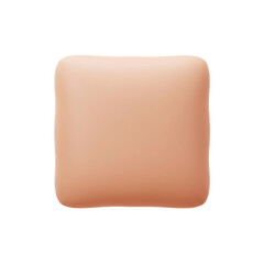 Isolated Soft Peach Square Object with Rounded Corners on a White Background