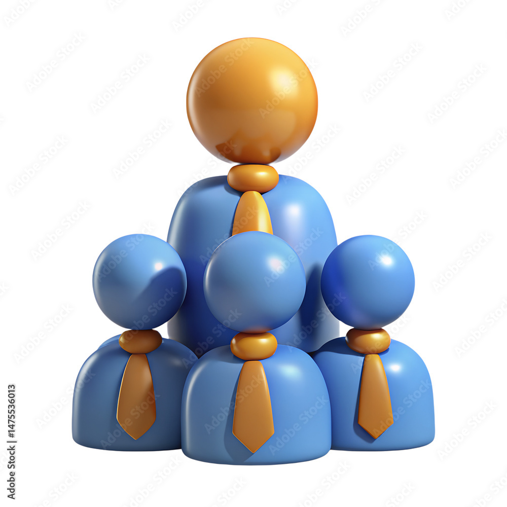 Aufkleber conceptual 3d rendering icon of a leadership team illustrating teamwork and collaboration within a b