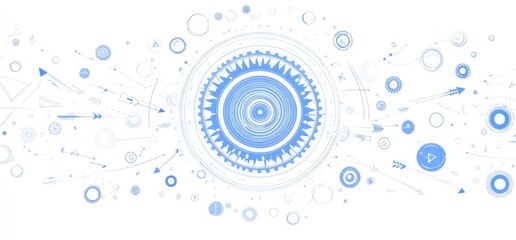 Abstract digital design with light blue elements