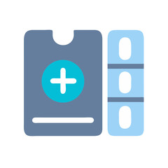 Fototapeta premium Healthcare: Pill packs with a plus sign icon