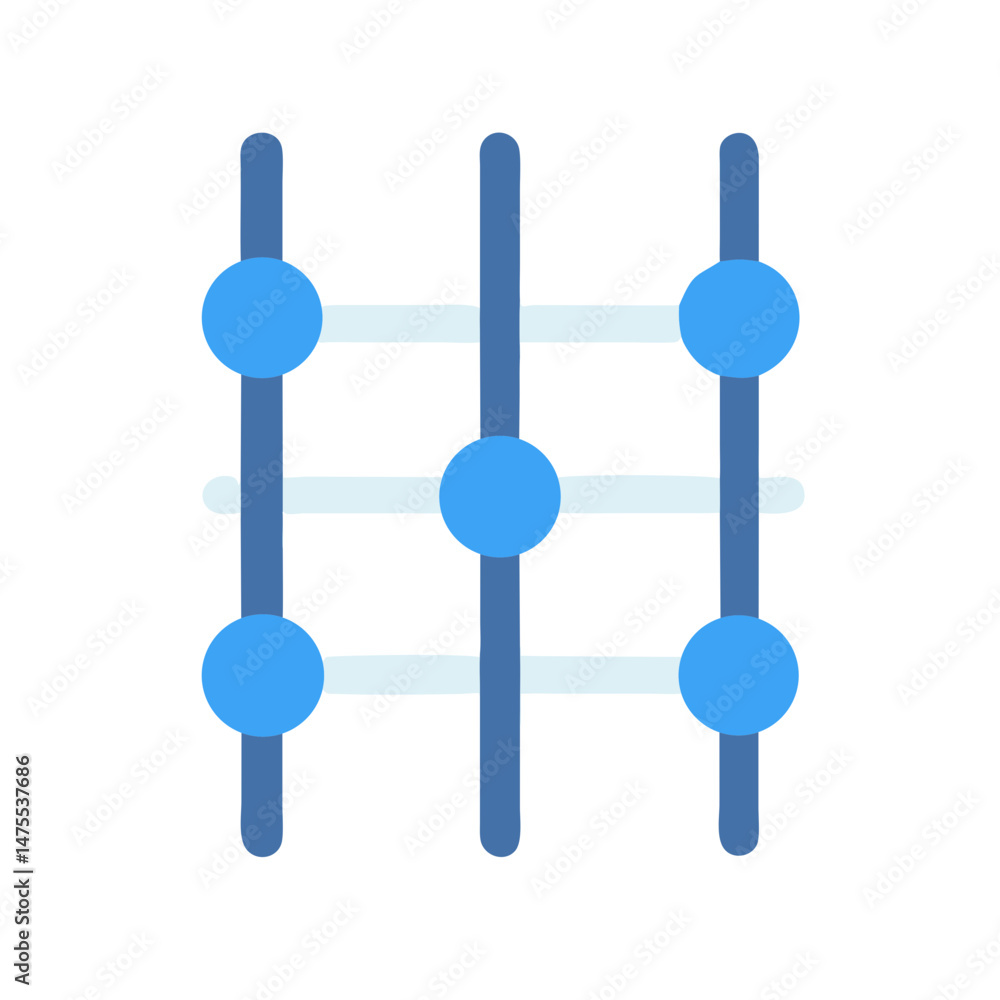 Poster blue connecting dots network abstract on black background