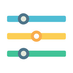 Obraz premium Colorful Equalizer Sliders on Black Background Illustration