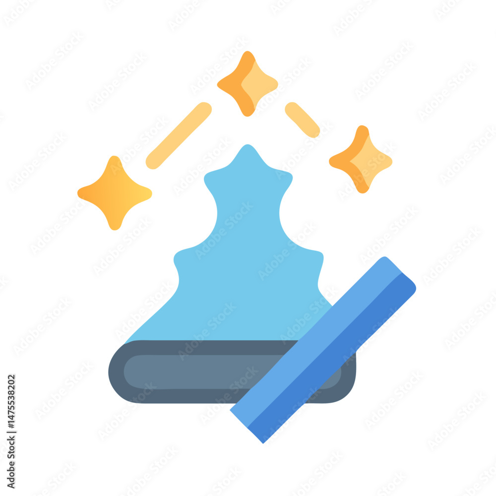 Poster magical potion experiment with sparkling stars for science