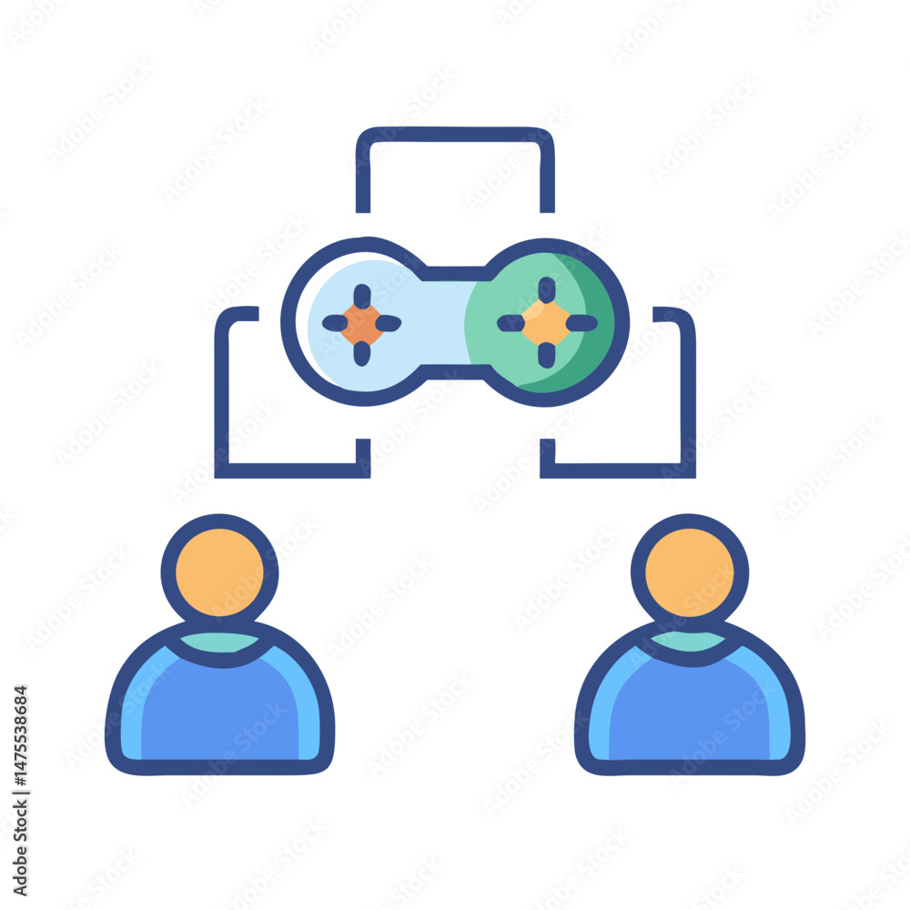Poster online gaming connection between players using controller
