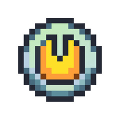 Fototapeta premium Pixel Art Power Button Icon for Game Development