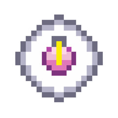 Fototapeta premium Pixel Art Purple Candle with Yellow Flame Illustration