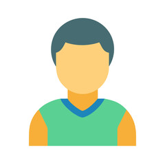 Faceless Man Vector Icon with Turquoise Hair