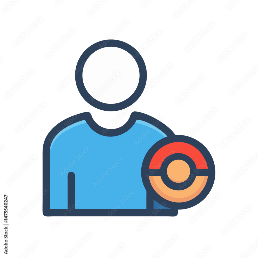 Poster user profile with settings or options icon concept