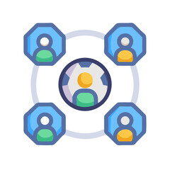 Community Network and Collaboration Vector Illustration Icon