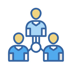 Teamwork structure: hierarchical communication in business or company