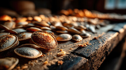 Closeup view of freshly caught shellfish