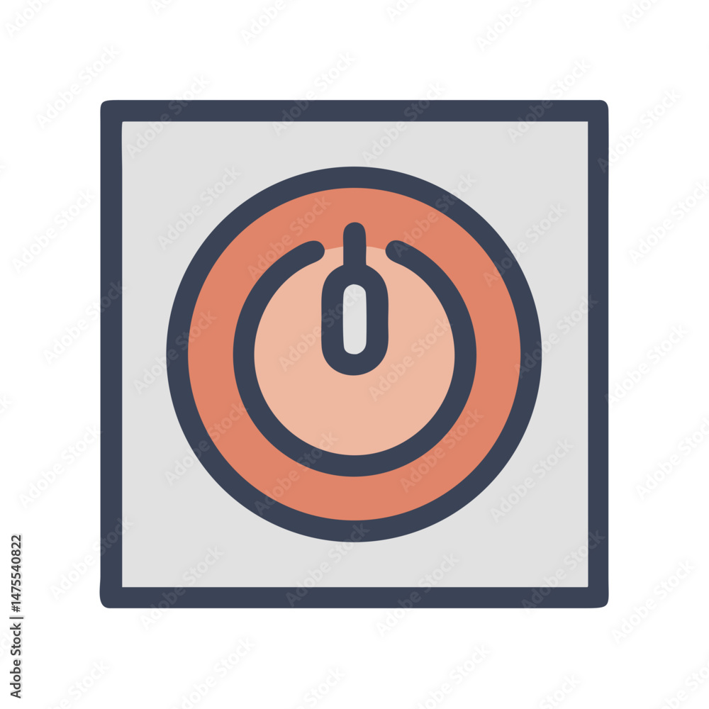 Poster power button icon symbol graphic design element