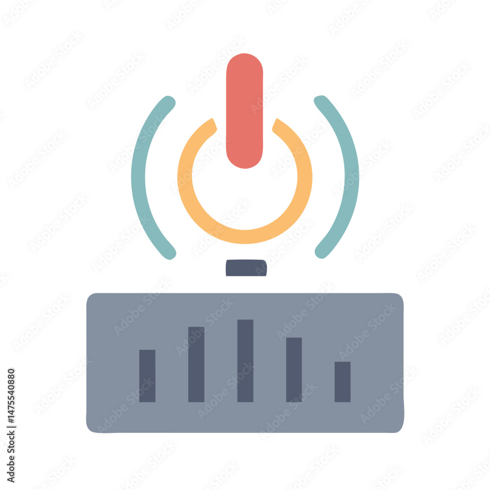Poster router or device with signal and power button