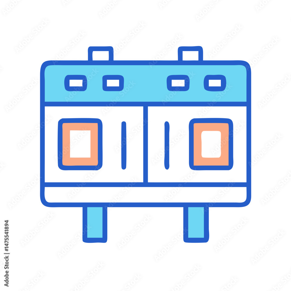 Poster abstract blue control panel device for data server