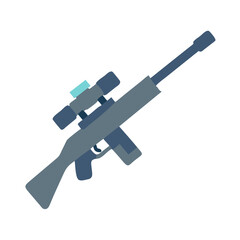 Simple flat design Sniper Rifle on a black background