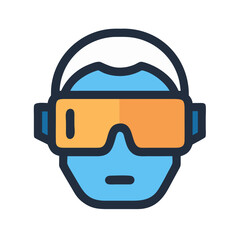 Future Ready: Person Wearing VR Headset Icon Design