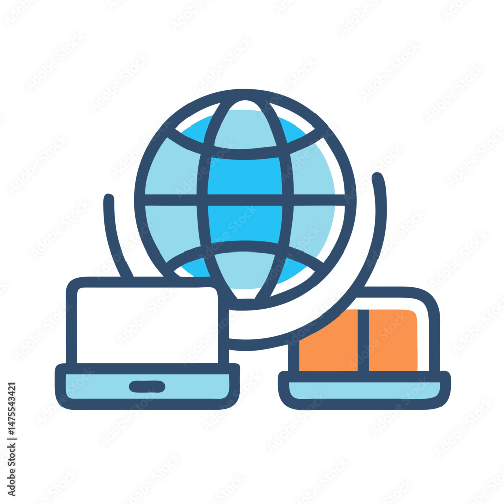 Poster global communication network connection technology with black background