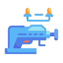 Cartoon Sci-fi Phaser Gun Illustration on Black Background