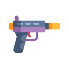 Vector Illustration of a Toy Gun on Black Background