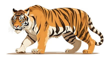 Obraz premium Professional Vector Illustration of a Sideways Tiger Japanese Zodiac Symbol