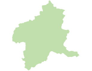 群馬県　地図　黄緑　イラスト