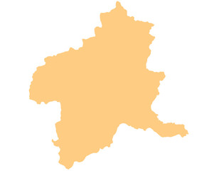 群馬県　地図　オレンジ　イラスト