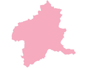 群馬県　地図　ピンク　イラスト