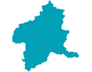 群馬県　地図　グリーン　斑点　イラスト