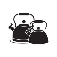 Black Kettle Silhouettes – Stovetop & Whistling Kettle Clipart | Tea & Kitchen Theme SVG