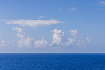 Beautiful Ocean View with Clouds Over the Pacific Near Hawaii