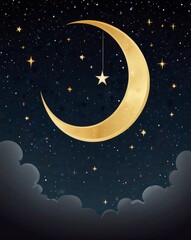 Naklejka premium moon and stars vector