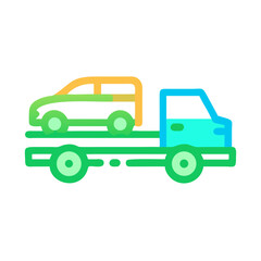 Naklejka premium Colorful Car Towing Truck Illustration on Black Background