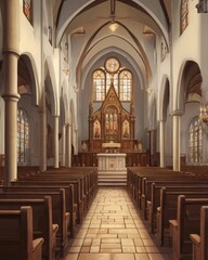 Fototapeta premium 8k interior of church