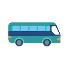 Colorful Cartoon Bus Vector Illustration on Black Background