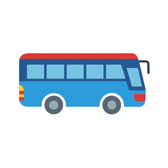 Cartoon blue bus illustration for travel or transport