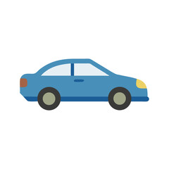 Naklejka premium Blue Car Vector Illustration on Black Background