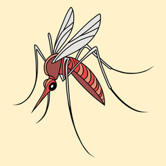 A vibrant vector illustration of a mosquito with detailed wings and body, perfect for educational, scientific, and decorative uses.
