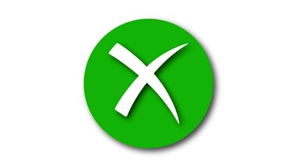 Bold 3d X Mark Symbol Animation on Circle Background