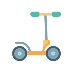 Colorful Kick Scooter Illustration on Black Background Design