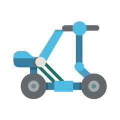 Stylized Blue Mobility Scooter Illustration on Black Background