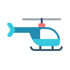 Cute Blue Helicopter Illustration on Black Background