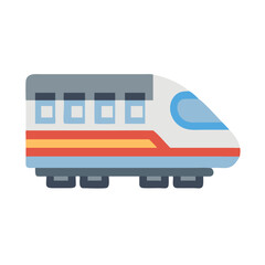 Naklejka premium Modern High-Speed Train Illustration on a Black Background