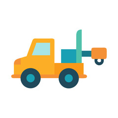 Naklejka premium Cartoon Tow Truck Vector Illustration on Black Background