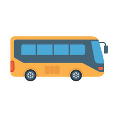 Modern Yellow Bus Isolated on Black Background Graphic