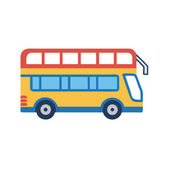Cartoon double-decker bus isolated on black background illustration