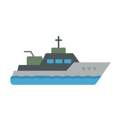 Obraz premium Illustration of a modern yacht on black background